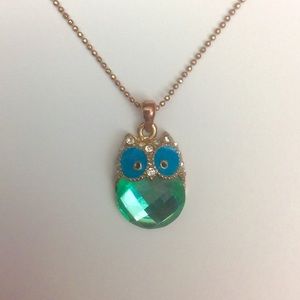 Owl Design Gem Necklace